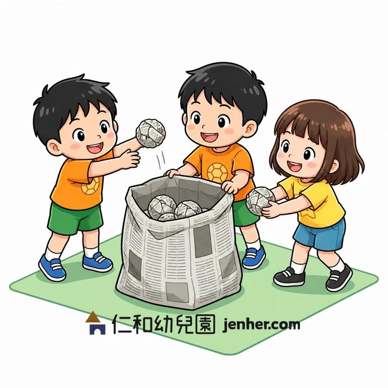 活動 6-23: 將報紙揉成球裝進大袋子